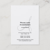 プロフェッショナルホワイトグレーモノグラムプレーン 名刺 (正面)