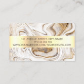 プロフェッショナルホワイトブラウン金ゴールドストライプ大理石 名刺 (裏面)