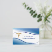 プロフェッショナルホワイトブルーメディカルドクタークリニック 名刺 (スタンド正面)