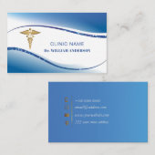 プロフェッショナルホワイトブルーメディカルドクタークリニック 名刺 (正面/裏面)
