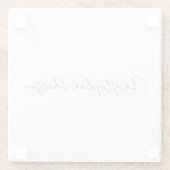 プロフェッショナルホワイトプレーンクリエイティブシック書道 ガラスコースター (裏面)