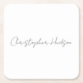 プロフェッショナルホワイトプレーンクリエイティブシック書道 スクエアペーパーコースター (正面)