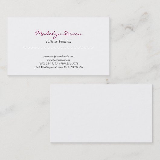 プロフェッショナルホワイトマネージャのコンサルタント責任者 名刺 (正面/裏面)