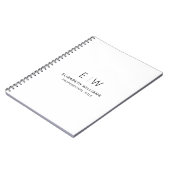 プロフェッショナルホワイトモノグラムビジネスイニシャル ノートブック (左側)