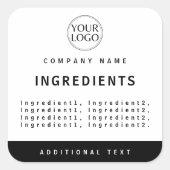 プロフェッショナルホワイト会社ロゴ原料ラベル スクエアシール (正面)