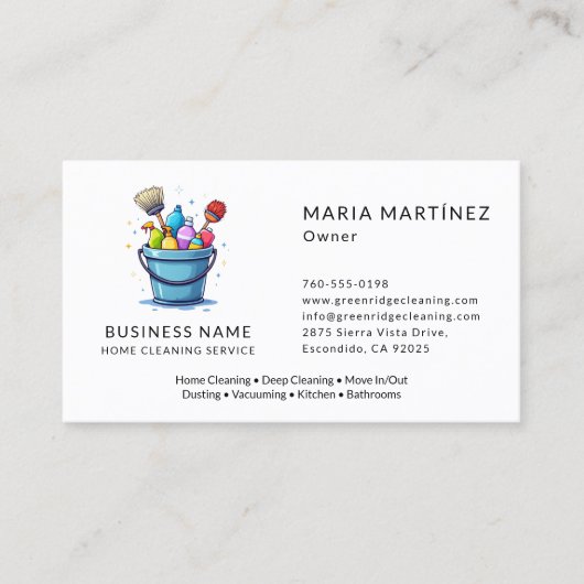 プロフェッショナルホーム清掃メイドサービス 名刺 (正面)