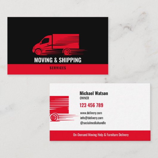 プロフェッショナルボックストラック移動配送会社 名刺 (正面/裏面)