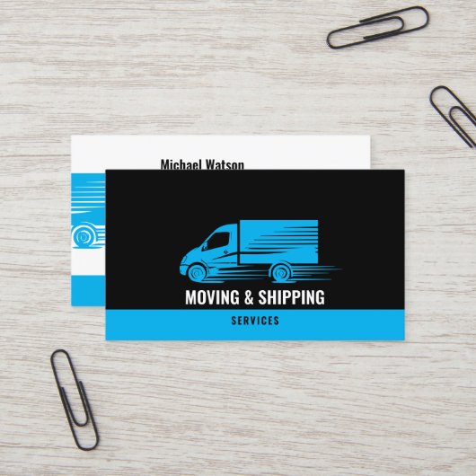 プロフェッショナルボックストラック移動配送会社 名刺 (正面/裏面インサイチュ)