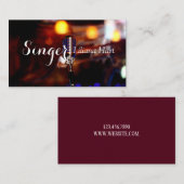 プロフェッショナルボーカリスト、歌手、音楽ビジネスカード 名刺 (正面/裏面)