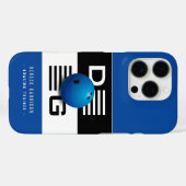 プロフェッショナルボーリングトレーナー | イニシャル深い青 Case-Mate iPhoneケース (裏面 (横))