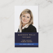 プロフェッショナルポートレートフォトネイビーブルー 名刺 (正面)