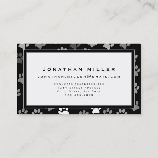 プロフェッショナルポープリントデザイン |黒と白 名刺 (裏面)