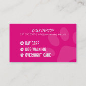 プロフェッショナルポープリントペットケアピンクターコイズ 名刺 (裏面)