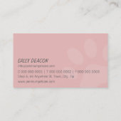 プロフェッショナルポープリントペットケア可愛いピンク灰色 名刺 (裏面)