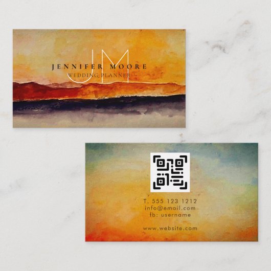 プロフェッショナルマウンテンズ抽象芸術モノグラム 名刺 (正面/裏面)