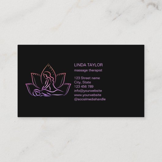 プロフェッショナルマッサージセラピストロータスカイロプラクター 名刺 (裏面)