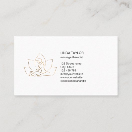 プロフェッショナルマッサージセラピストロータススパ医療 名刺 (裏面)