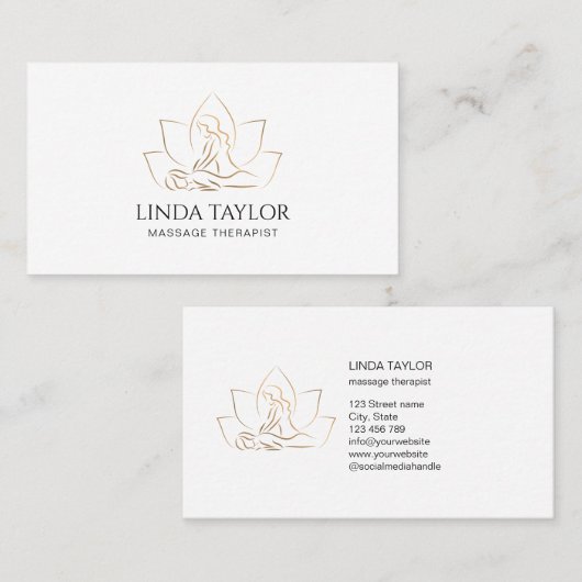 プロフェッショナルマッサージセラピストロータススパ医療 名刺 (正面/裏面)