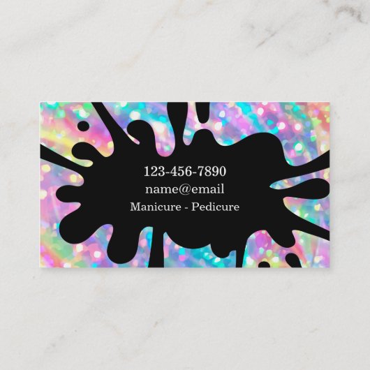 プロフェッショナルマニキュア爪、 ネイル技術 名刺 (裏面)