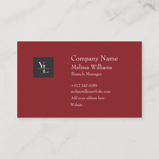 プロフェッショナルマルーン(ロゴあり) 名刺 (裏面)