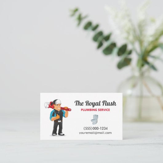 プロフェッショナルマンガ請負業者の給排水衛生設備配管サービス 名刺 (スタンド正面)