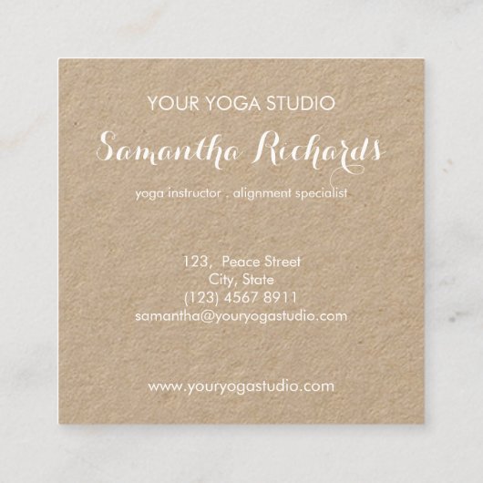 プロフェッショナルマンダラトレンディーシェナルホワイトクラフト スクエア名刺 (裏面)