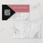 プロフェッショナルマーブルピンクQRコードビジモダンネス コーリングカード (正面/裏面)