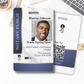 プロフェッショナルマーブルブルー金ゴールド公証人ID バッジ
