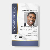 プロフェッショナルマーブルブルー金ゴールド公証人ID バッジ (表面)