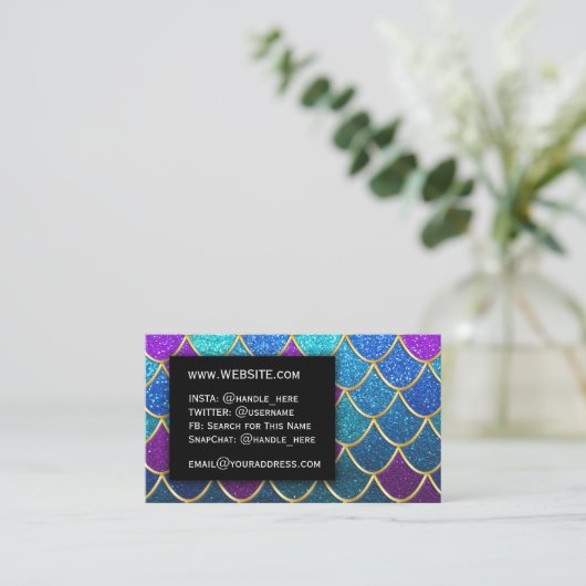 プロフェッショナルマーメイドグリッターエレガントモダンサロン 名刺 (スタンド正面)