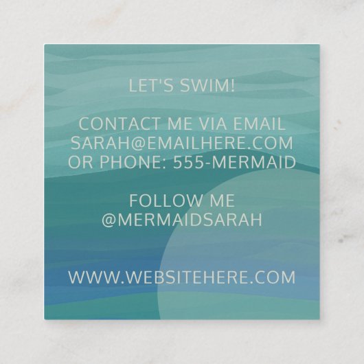 プロフェッショナルマーメイドスクエアビジネスカード スクエア名刺 (裏面)