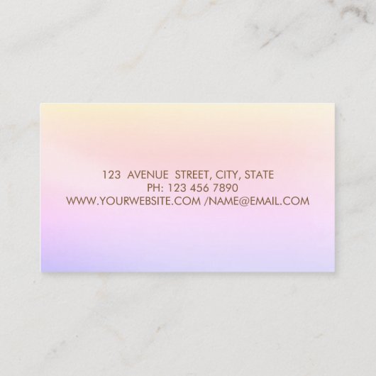 プロフェッショナルミキサーフラワー紙吹雪、ブラシストローク 名刺 (裏面)