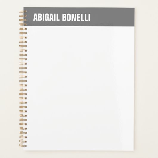 プロフェッショナルミニマはっきりしたリスト名chic gray white プランナー手帳 (正面)