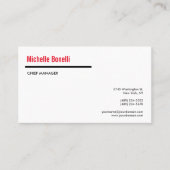 プロフェッショナルミニマシンプルリスト白モダンカスタム 名刺 (正面)