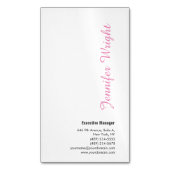 プロフェッショナルミニマフェミニンリストエレガント マグネット名刺 (正面縦)