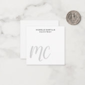プロフェッショナルミニマモダンモノグラムのリスト ノートカード (正面/裏面インサイチュ)