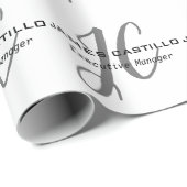 プロフェッショナルミニマモダンモノグラムのリスト ラッピングペーパー (ロールコーナー)