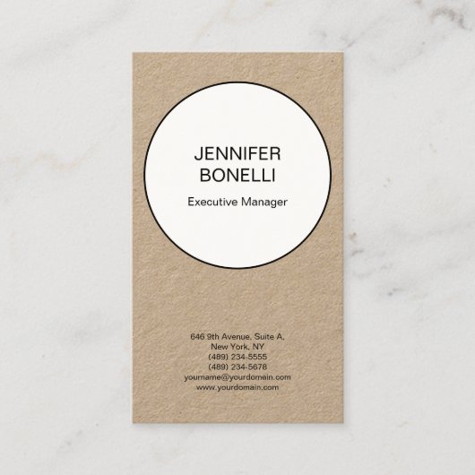 プロフェッショナルミニマリストのプレインプレミアムクラフト 名刺 (正面)