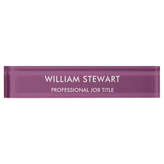 プロフェッショナルミニマリストのベリー従業員スタッフ デスクネームプレート (正面)