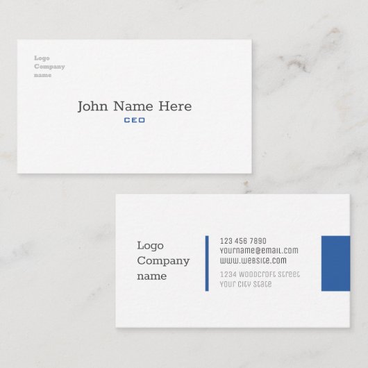 プロフェッショナルミニマリストのホワイトコンサルタント 名刺 (正面/裏面)