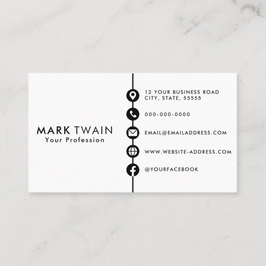 プロフェッショナルミニマリストエレガントのカスタムロゴアイコン 名刺 (裏面)