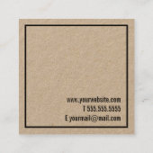 プロフェッショナルミニマリストクラフト紙 スクエア名刺 (裏面)