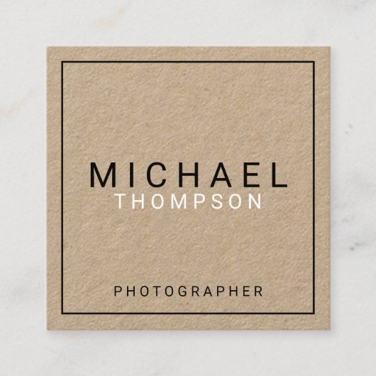 プロフェッショナルミニマリストクラフト紙 スクエア名刺 (正面)