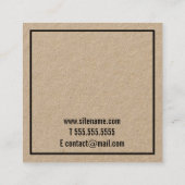 プロフェッショナルミニマリストクラフト紙 スクエア名刺 (裏面)