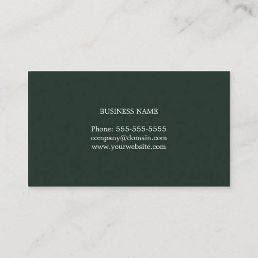 プロフェッショナルミニマリストグリーンホワイトコンサルタント 名刺 (裏面)