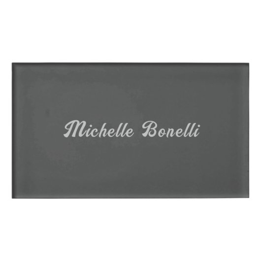 プロフェッショナルミニマリストグレイモダン書道 名札 (正面)