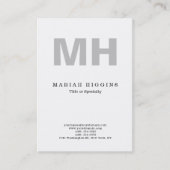 プロフェッショナルミニマリストグレーモノグラムホワイト 名刺 (正面)