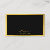 プロフェッショナルミニマリストスクリプトラグジュアリーブラック&金ゴールド 名刺 (正面)