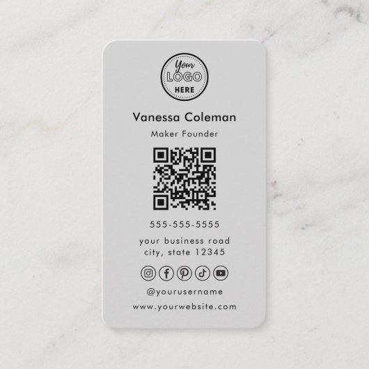 プロフェッショナルミニマリストソフトグレーの名刺 名刺 (正面)