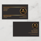 プロフェッショナルミニマリストダブル金ゴールドライン運転手 名刺 (正面/裏面)